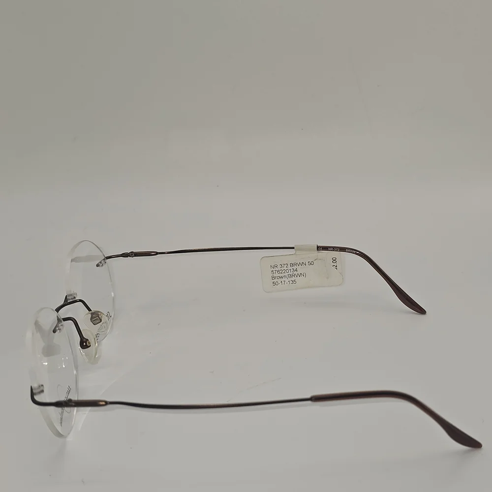 Naturally‎ Rimless NR 372 Eyeglasses Frame 50-17-135 Brown